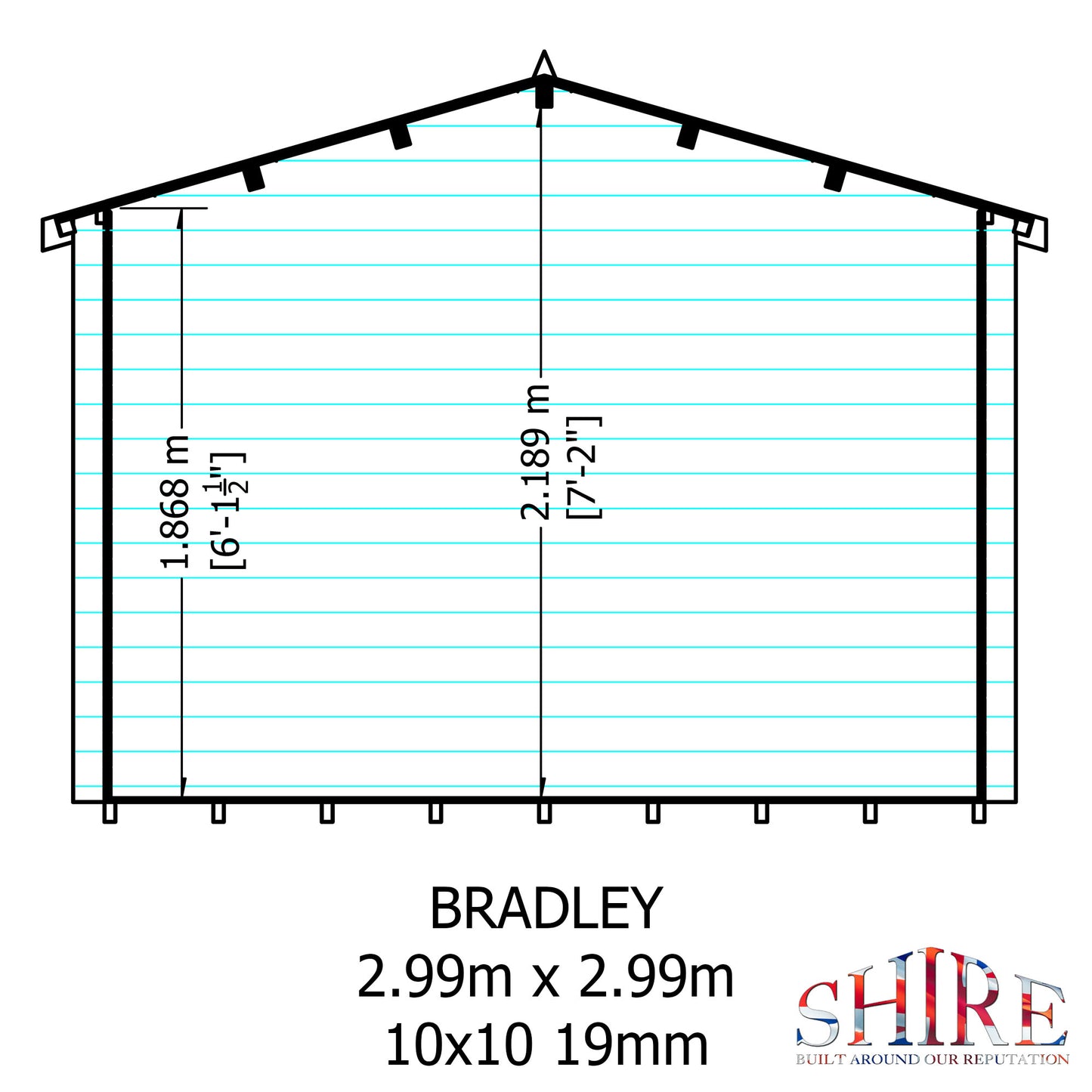 Shire Bradley 10' x 10' ft 19mm Log Cabin