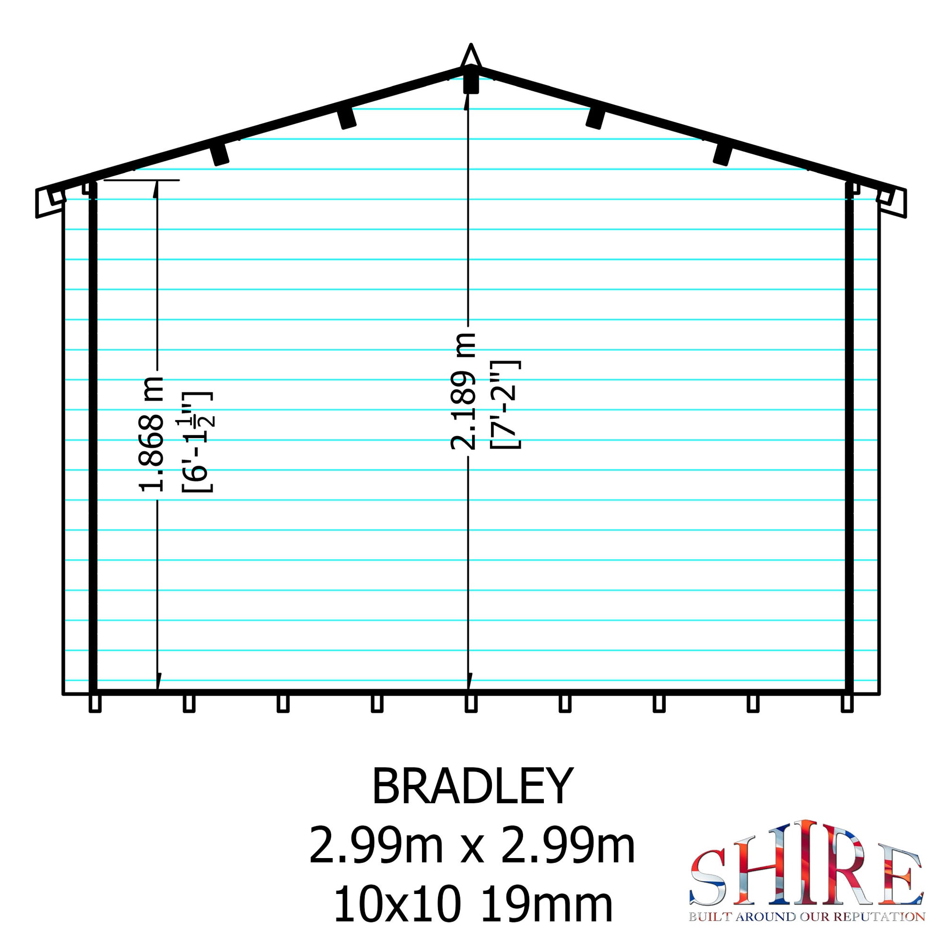 Shire Bradley 10' x 10' ft 19mm Log Cabin