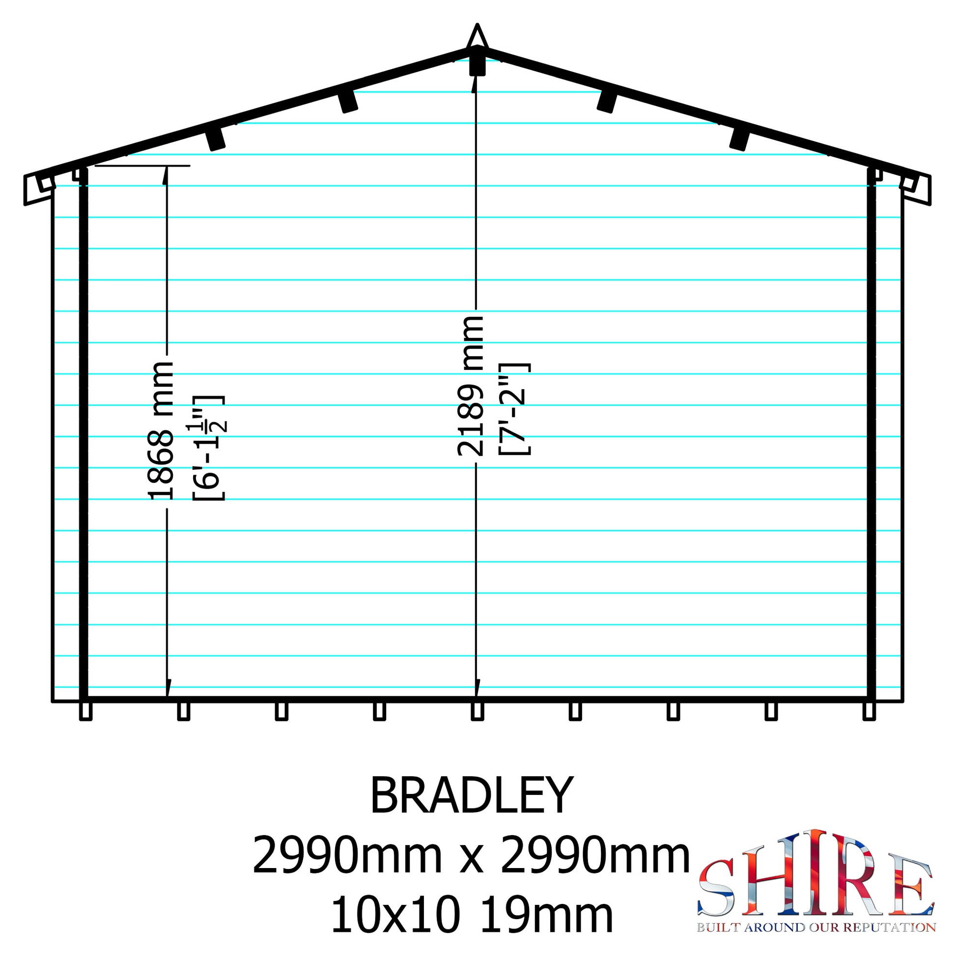 Shire Bradley 10' x 10' ft 19mm Log Cabin