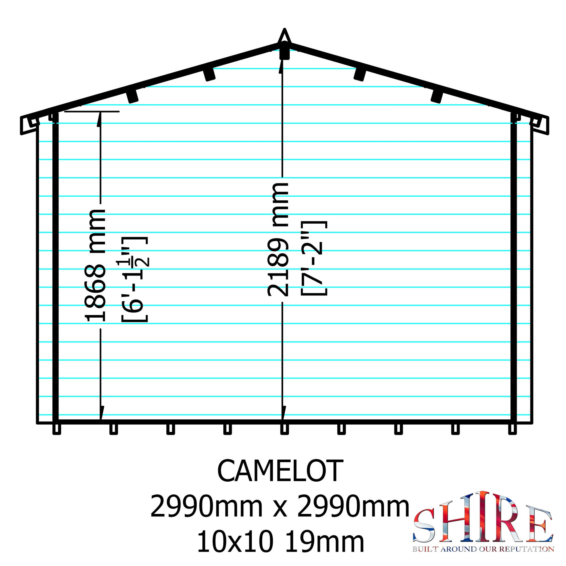 Shire Camelot 10' x 10' ft 19mm Log Cabin