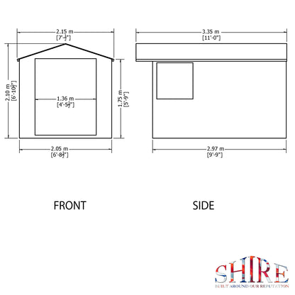 Shire Overlap Pressure Treated 10x7 Double Door Pressure Treated Value Range Wooden Garden Shed