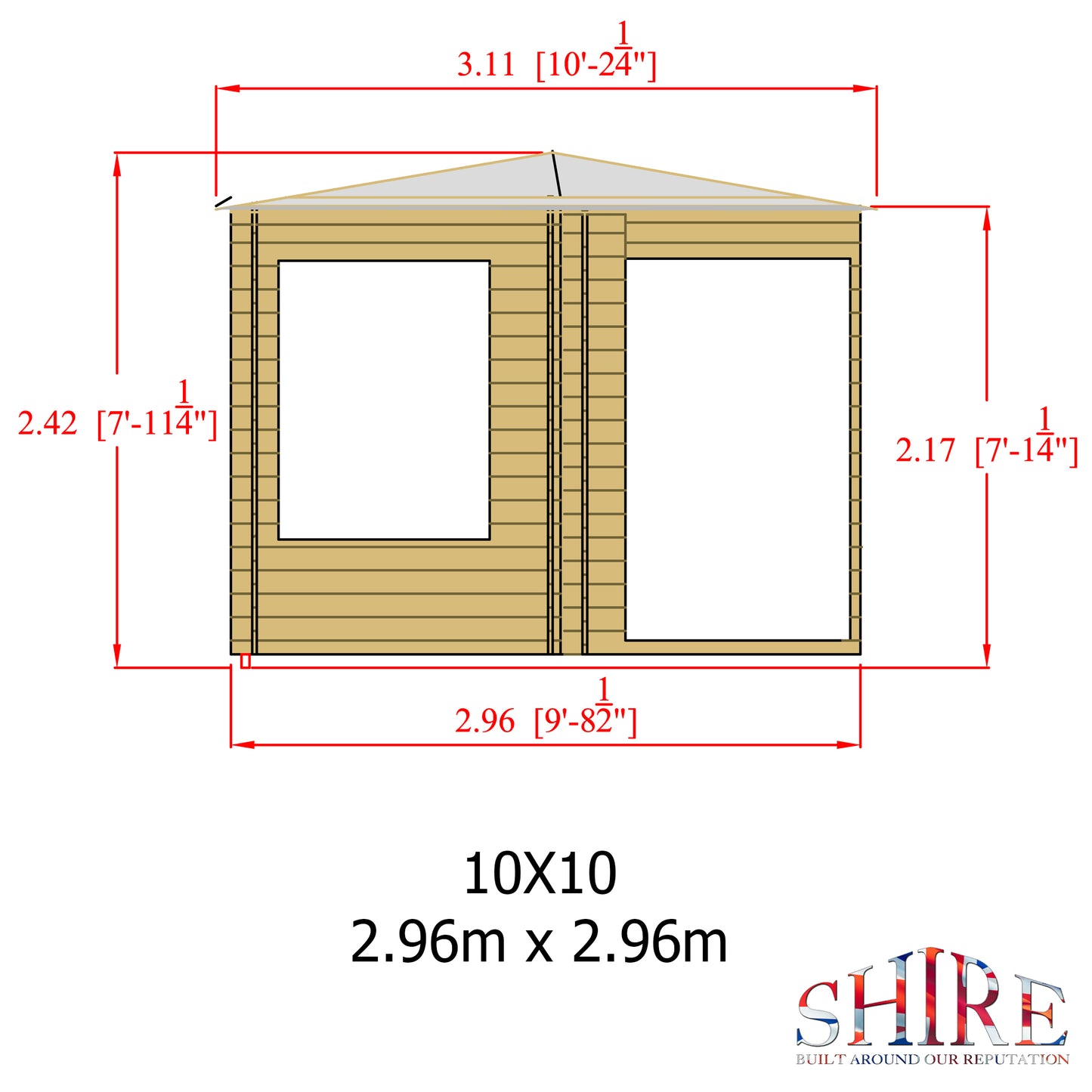 Shire Ardcastle 10' x 14' ft Corner Log Cabin