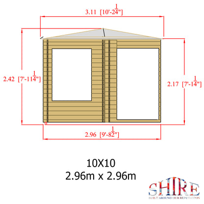 Shire Ardcastle 10' x 14' ft Corner Log Cabin