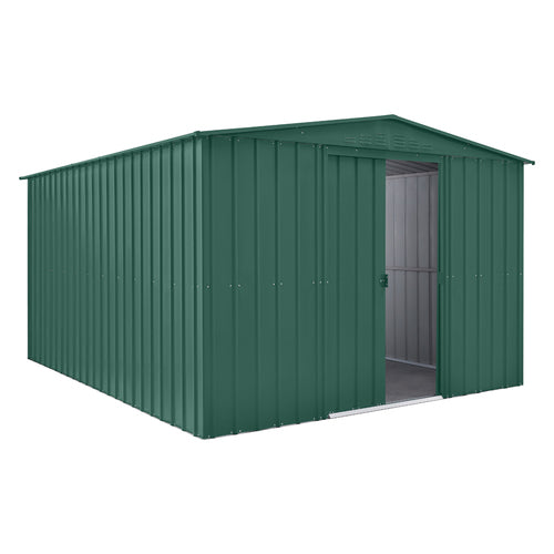 Globel 10x12ft Apex Metal Garden Shed - Green