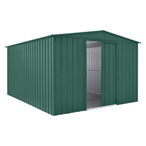 Globel 10x12ft Apex Metal Garden Shed - Green