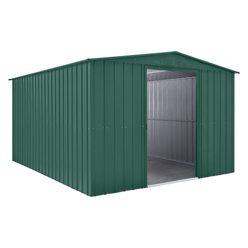 Globel 10x12ft Apex Metal Garden Shed - Green