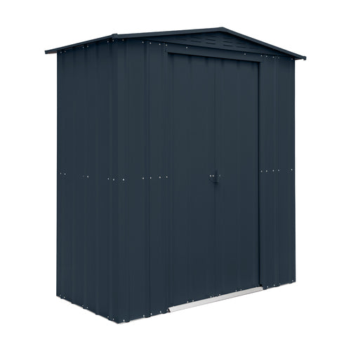 Globel 6x3ft Apex Metal Garden Shed - Grey