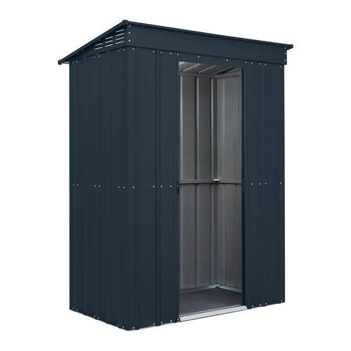 Globel 5x3ft Pent Metal Garden Shed - Anthracite Grey