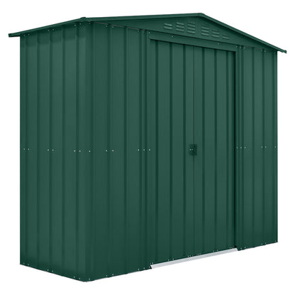 Globel 8x3ft Apex Metal Garden Shed - Green