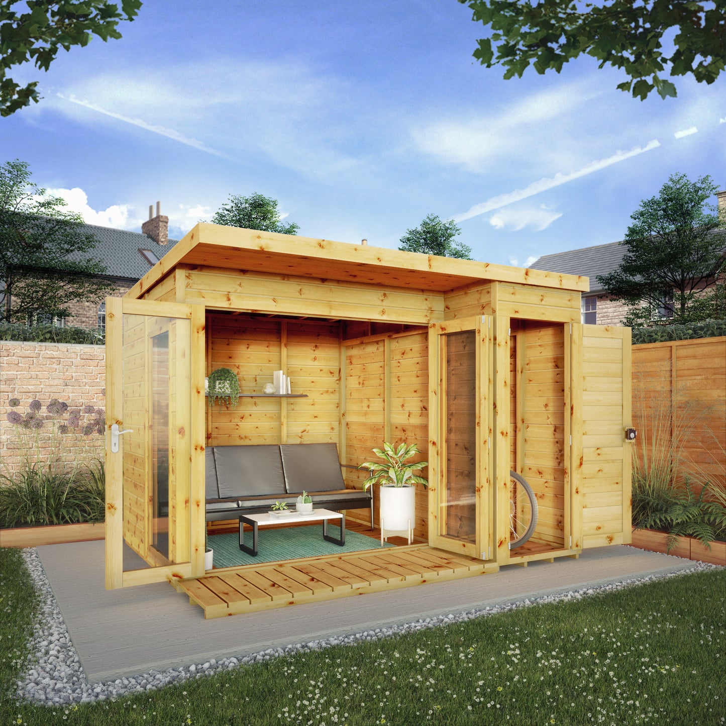 Mercia 10 x 8 Premium Garden Room Summerhouse With Side Shed