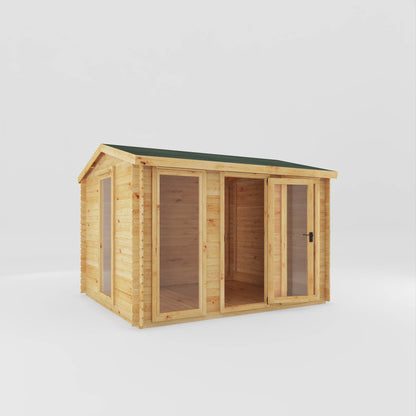 Mercia 3.5m x 3m Reverse Apex Log Cabin - 19mm Log Cabin