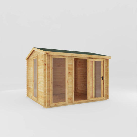 Mercia 3.5m x 3m Reverse Apex Log Cabin - 19mm Log Cabin