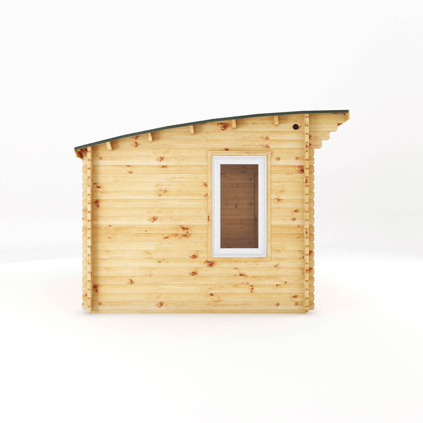 Mercia 3m x 3m Curved Roof Log Cabin - 44mm (UPVC Windows & Door) - White Log Cabin