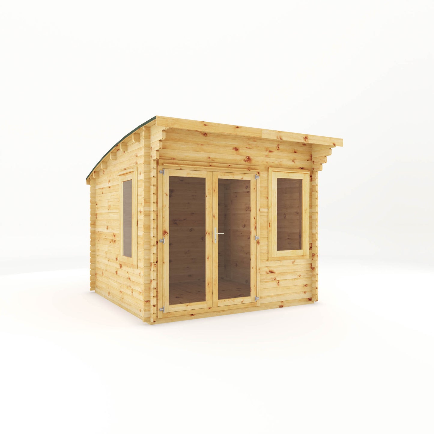 Mercia 3m x 3m Curved Roof Log Cabin - 44mm Log Cabin