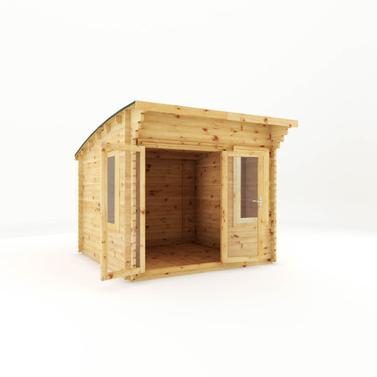 Mercia 3m x 3m Curved Roof Log Cabin - 44mm Log Cabin