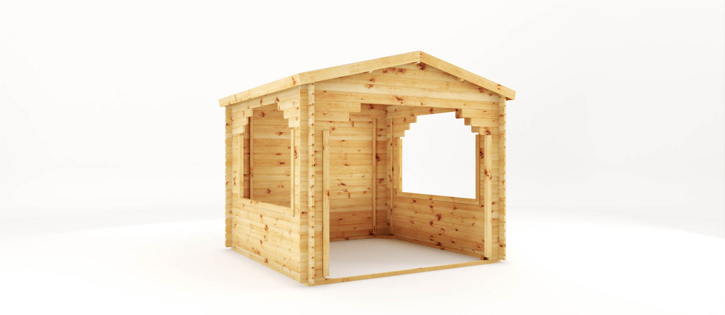 Mercia 3m x 3m Log Cabin Gazebo - 28mm Log Cabin