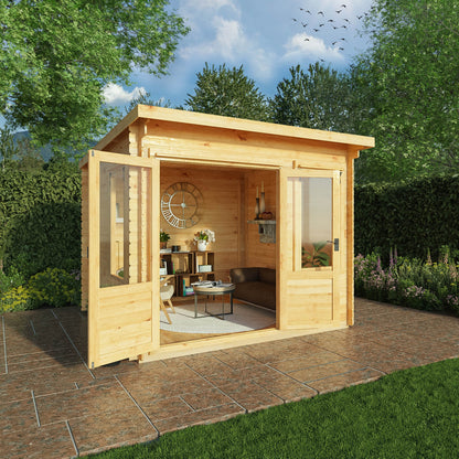 Mercia 3m x 3m Pent Log Cabin - 19mm Log Cabin