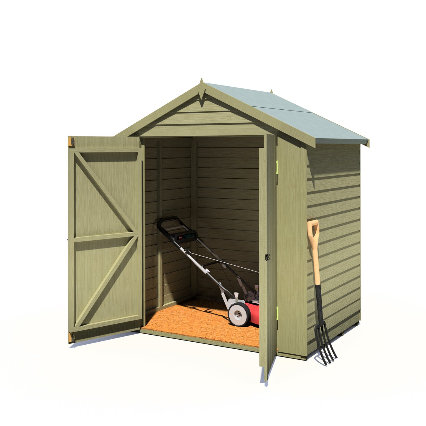 Shire Overlap Pressure Treated 4x6 Double Door Pressure Treated Value Range Wooden Garden Shed