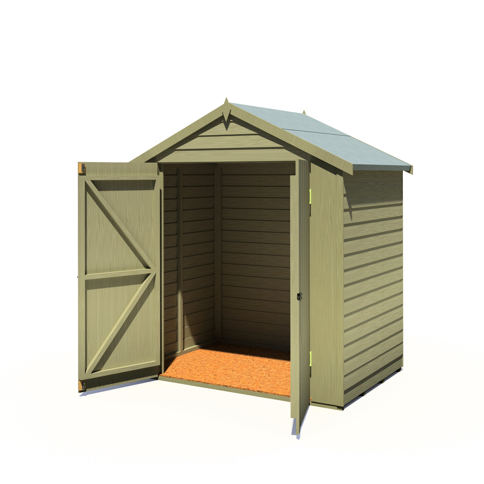 Shire Overlap Pressure Treated 4x6 Double Door Pressure Treated Value Range Wooden Garden Shed