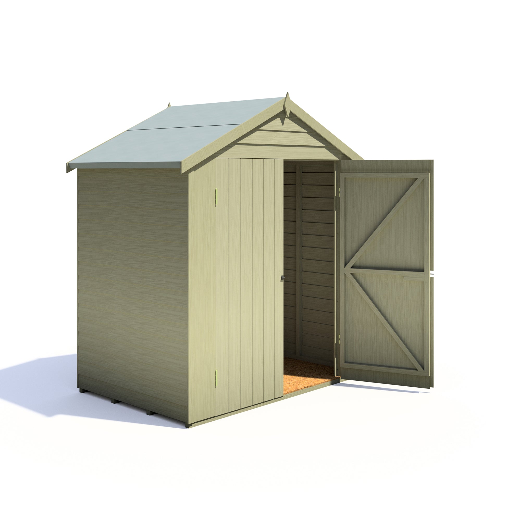 Shire Overlap Pressure Treated 4x6 Double Door Pressure Treated Value Range Wooden Garden Shed