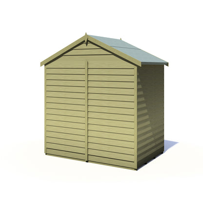 Shire Overlap Pressure Treated 4x6 Double Door Pressure Treated Value Range Wooden Garden Shed