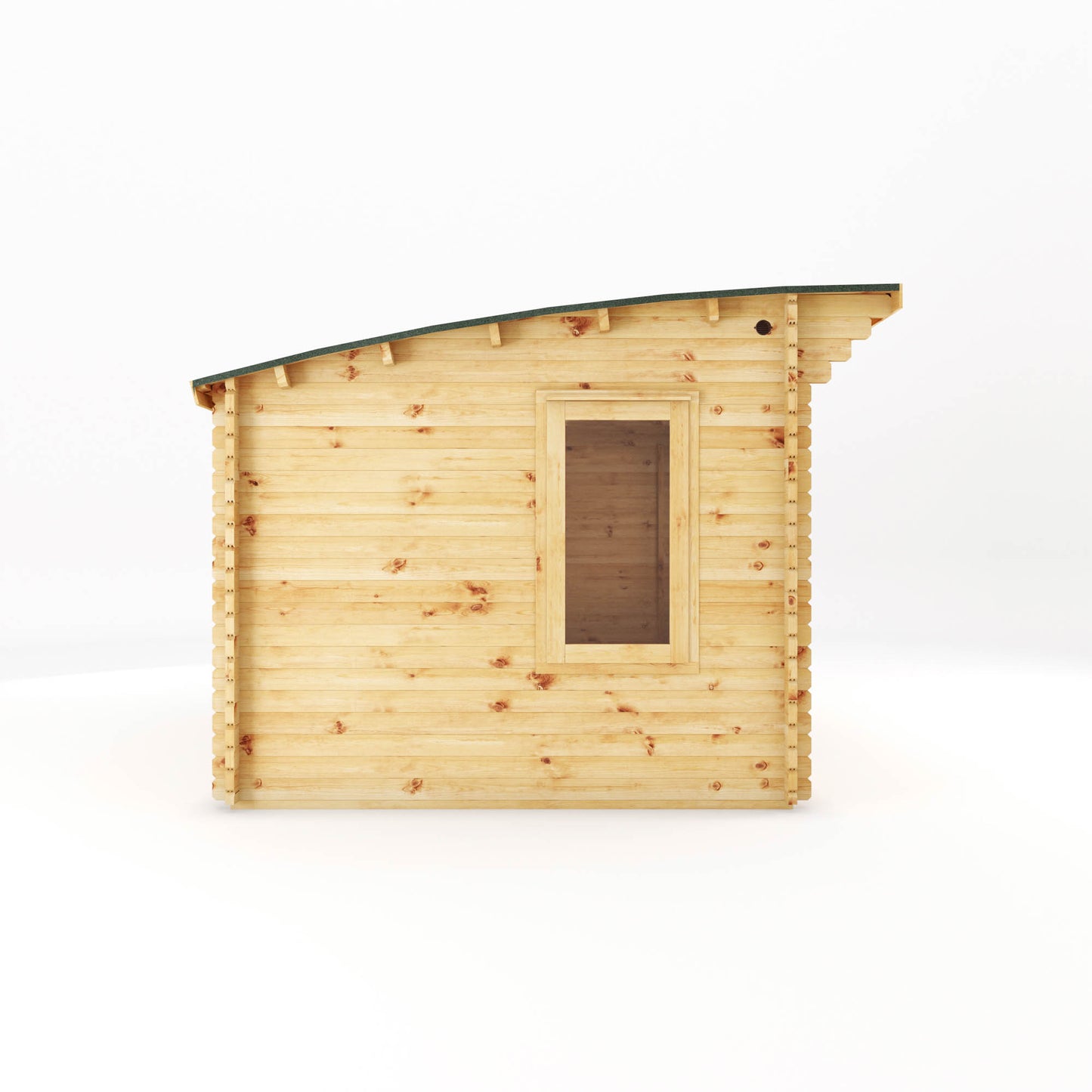 Mercia 4m x 3m Curved Roof Log Cabin - 44mm Log Cabin