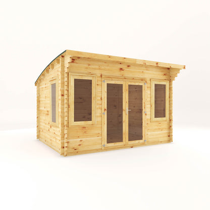 Mercia 4m x 3m Curved Roof Log Cabin - 44mm Log Cabin