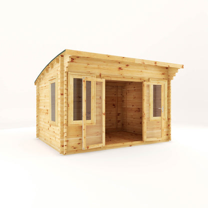 Mercia 4m x 3m Curved Roof Log Cabin - 44mm Log Cabin