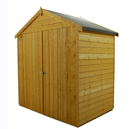 Shire Overlap Double Door No Windows 4 x 6 ft Dip Treated Wooden Garden Shed