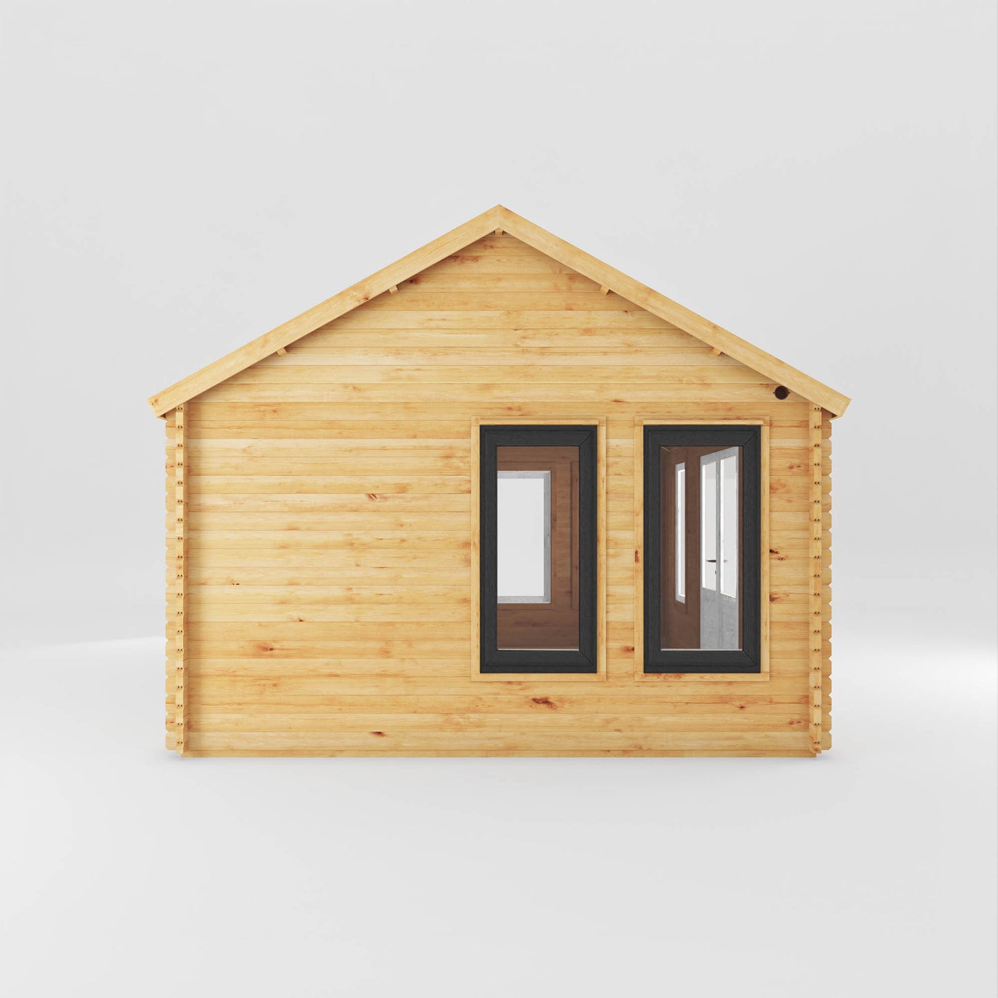 Mercia 5.3m x 4m Clock Tower Log Cabin - 44mm (UPVC Windows & Door) - Grey Log Cabin