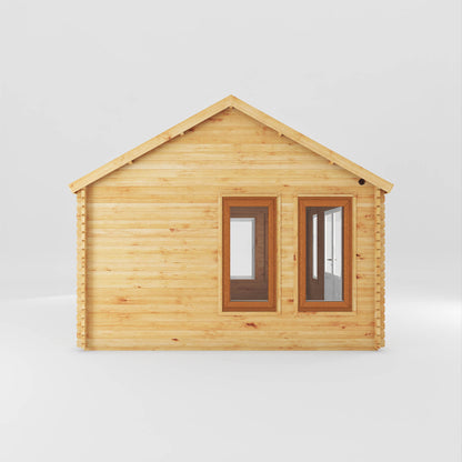 Mercia 5.3m x 4m Clock Tower Log Cabin - 44mm (UPVC Windows & Door) - Oak Log Cabin