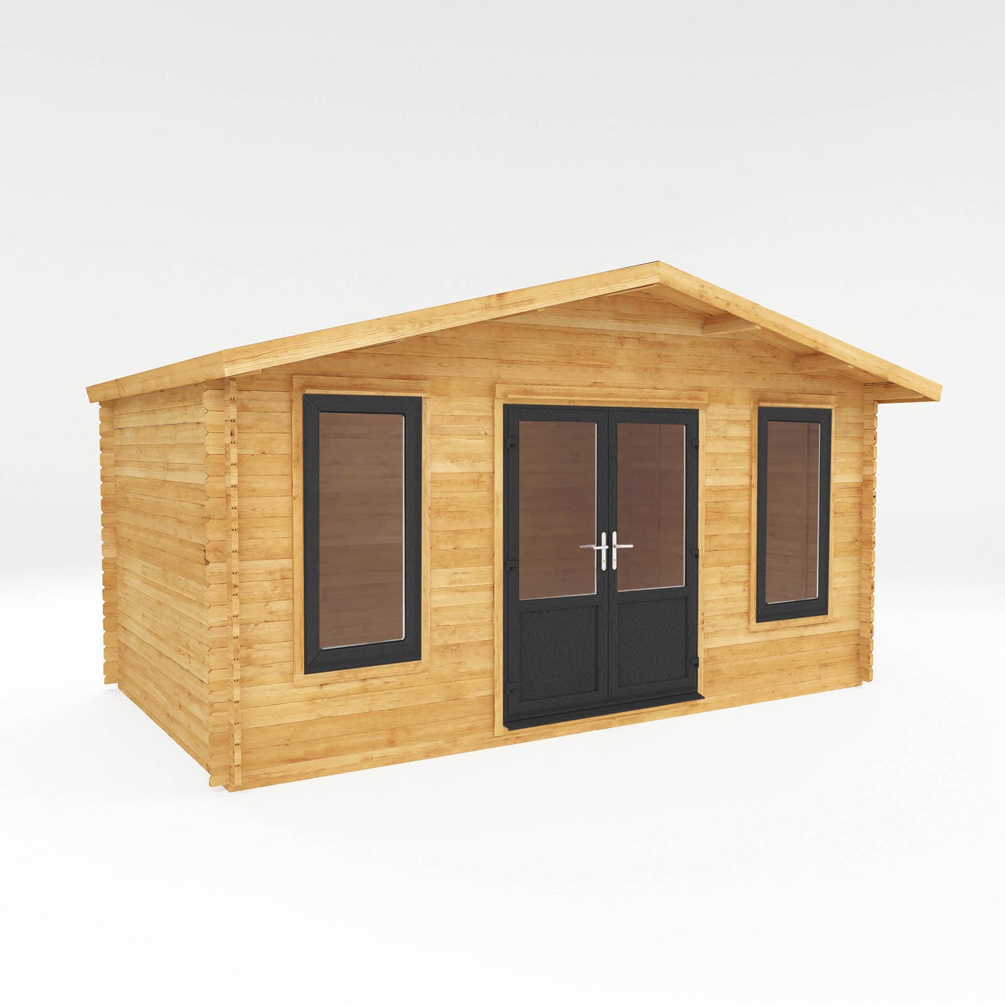 Mercia 5m x 3m Retreat Log Cabin - 44mm (UPVC Windows & Door) - Grey Log Cabin