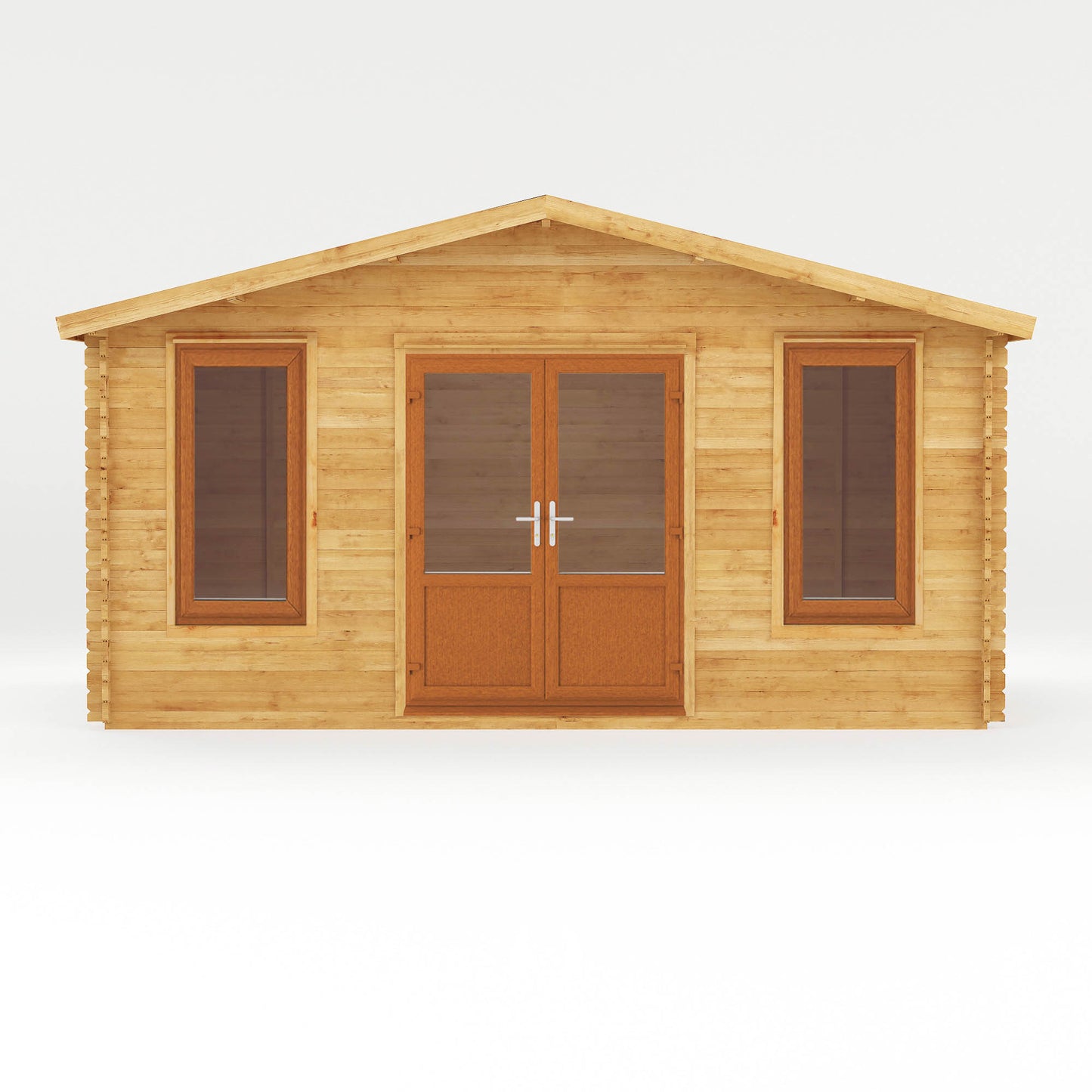 Mercia 5m x 3m Retreat Log Cabin - 44mm (UPVC Windows & Door) - Oak Log Cabin