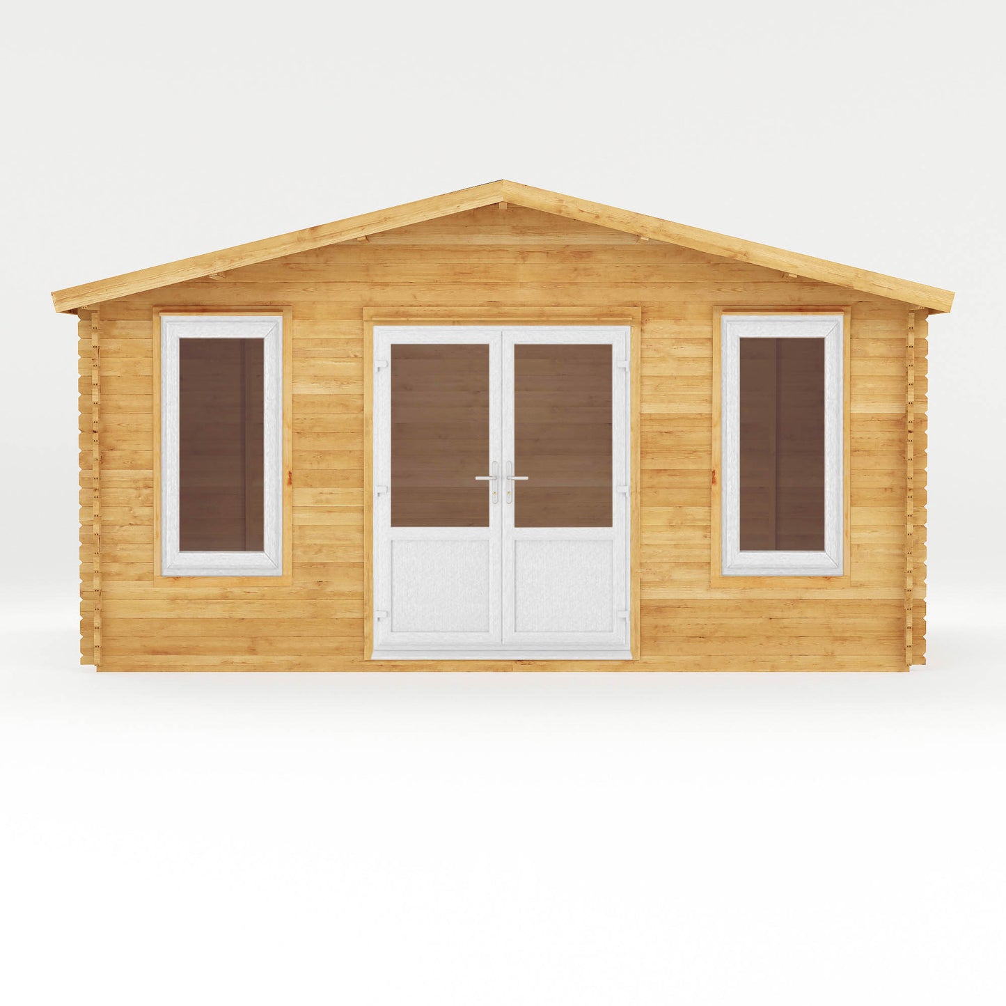 Mercia 5m x 3m Retreat Log Cabin - 44mm (UPVC Windows & Door) - White Log Cabin