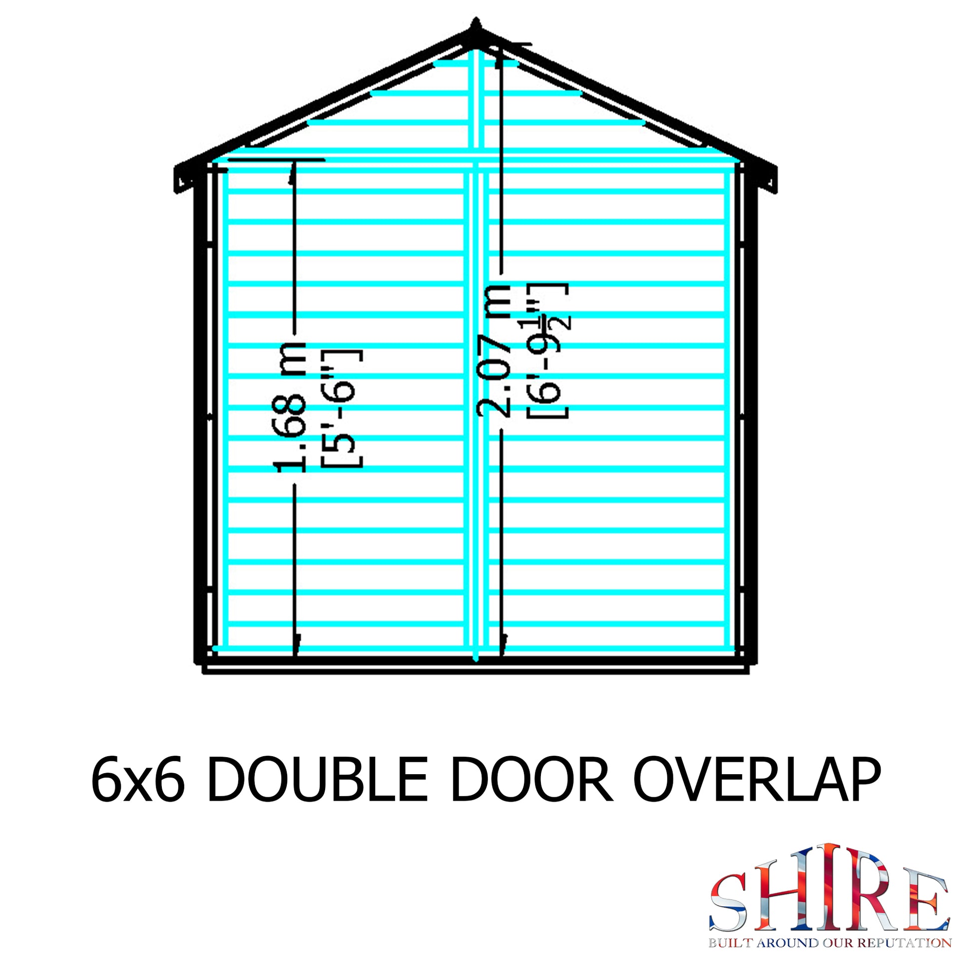 Shire Overlap Double Door 6 x 6 ft Dip Treated Wooden Garden Shed