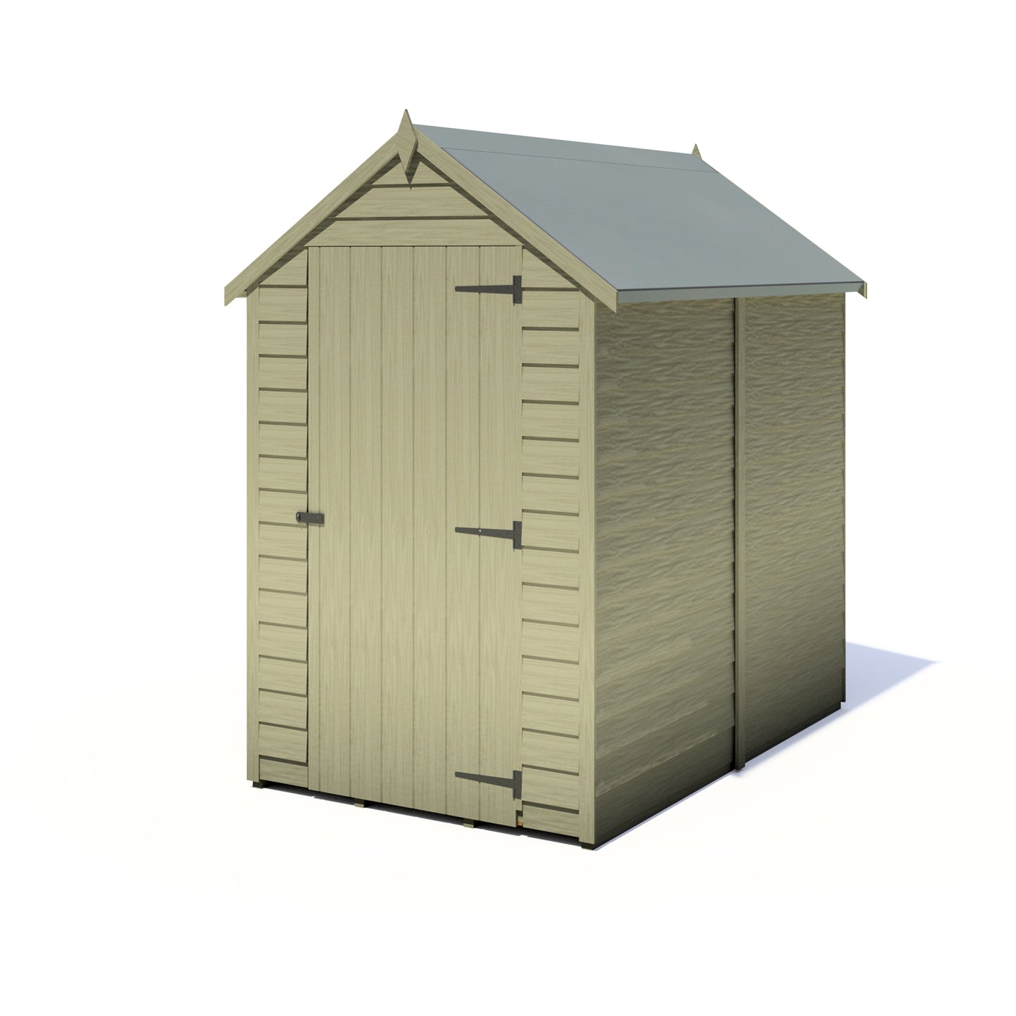 Shire Overlap 6x4 Single Door Value 6x4 Pressure Treated Value Range Wooden Garden Shed