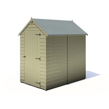 Shire Overlap 6x4 Single Door Value 6x4 Pressure Treated Value Range Wooden Garden Shed