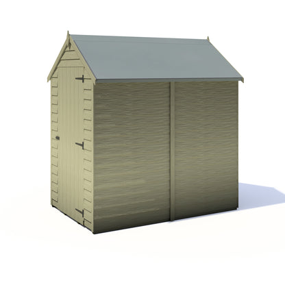 Shire Overlap 6x4 Single Door Value 6x4 Pressure Treated Value Range Wooden Garden Shed