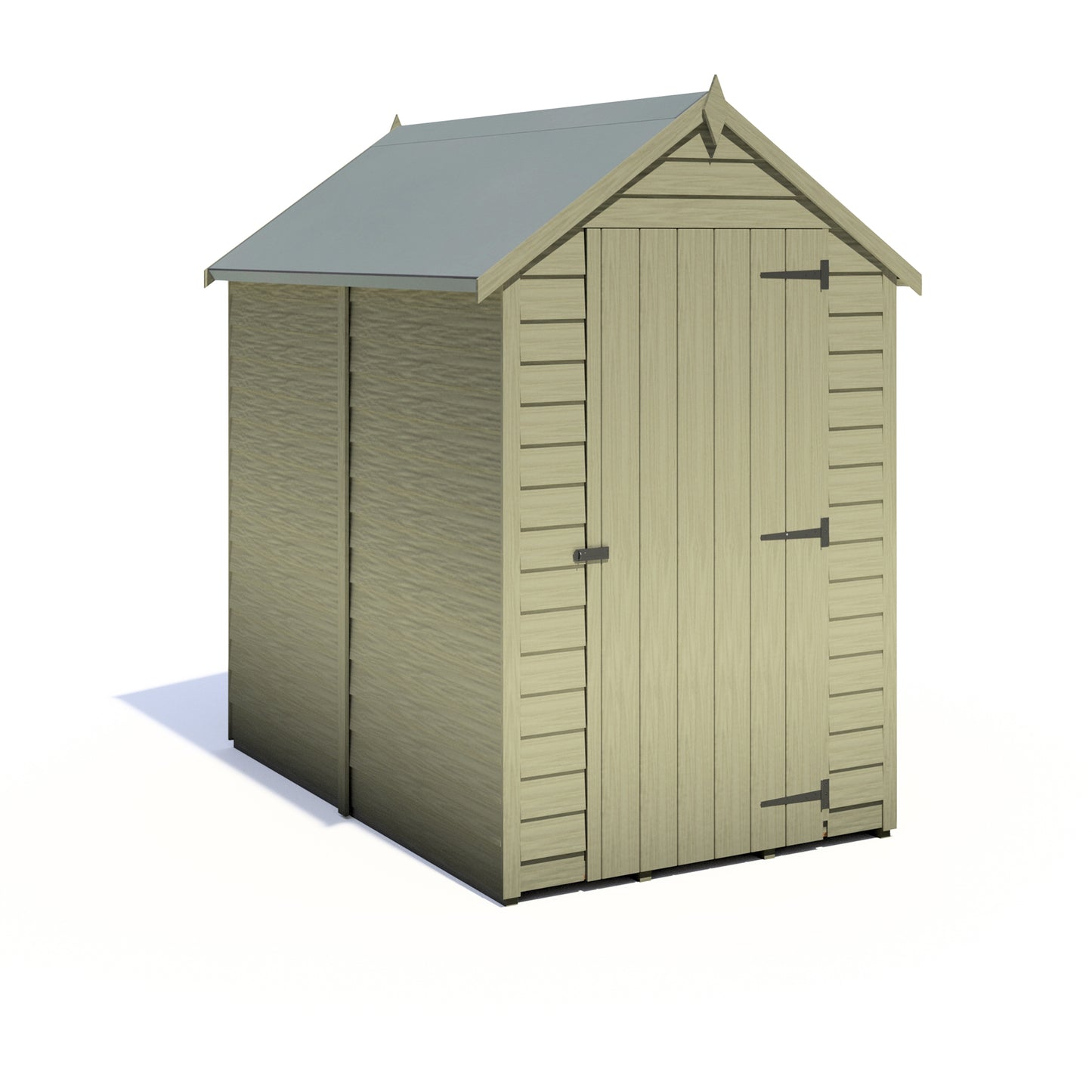 Shire Overlap 6x4 Single Door Value 6x4 Pressure Treated Value Range Wooden Garden Shed