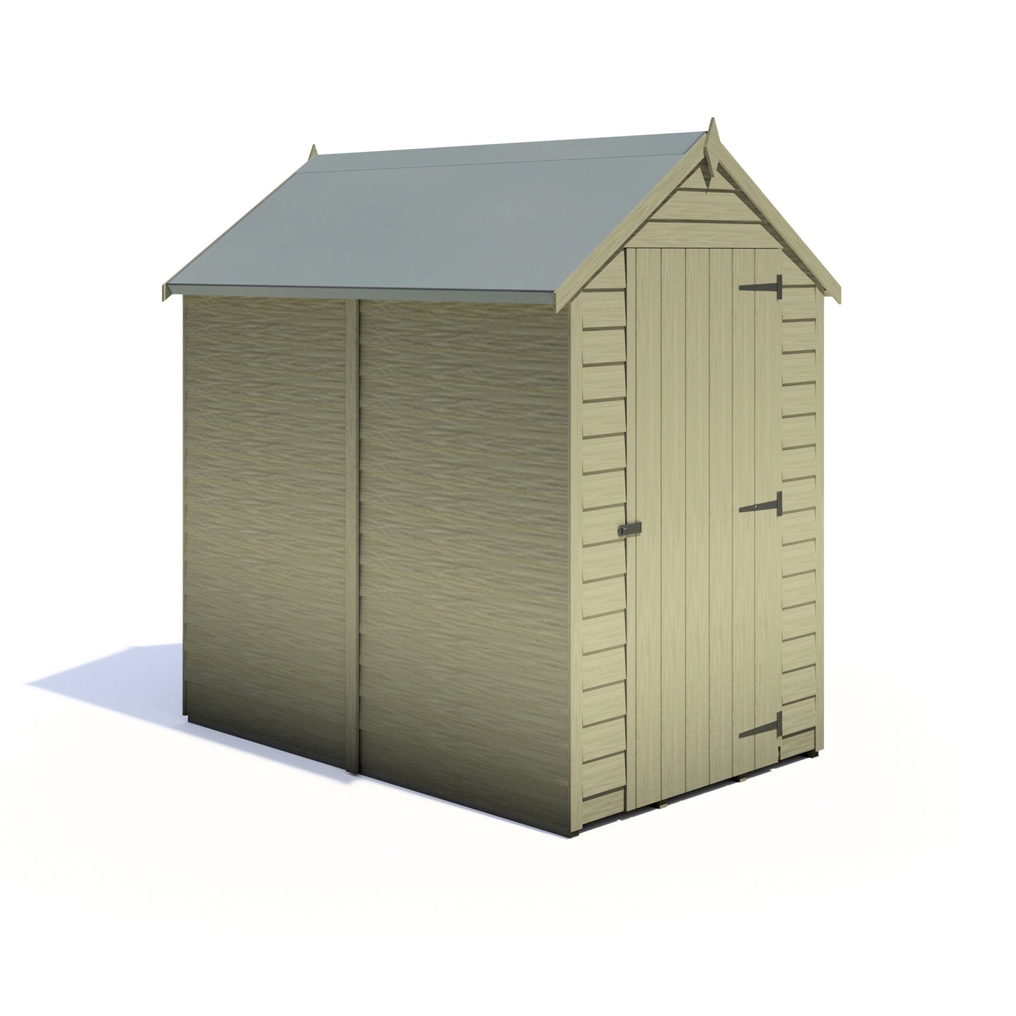 Shire Overlap 6x4 Single Door Value 6x4 Pressure Treated Value Range Wooden Garden Shed