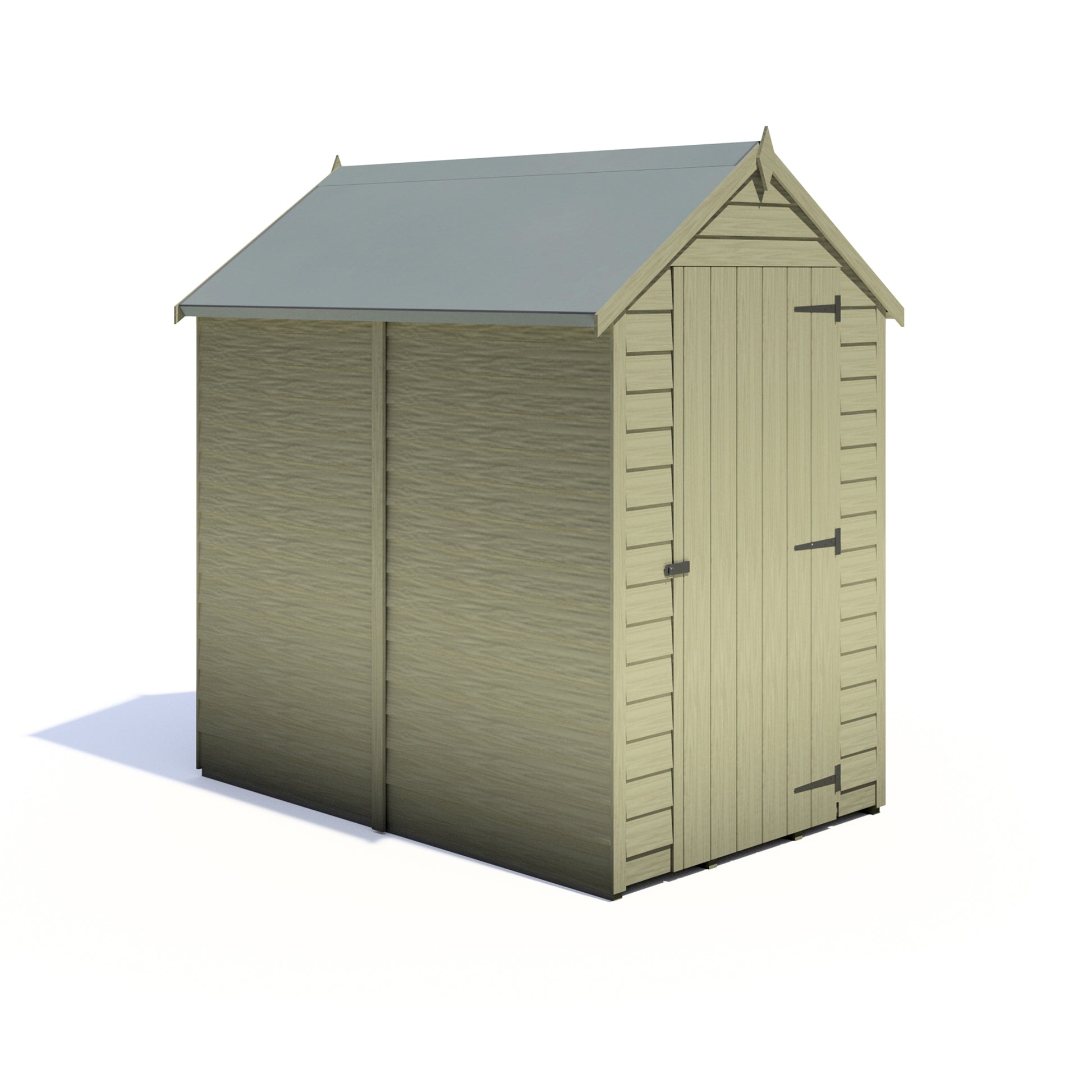 Shire Overlap 6x4 Single Door Value 6x4 Pressure Treated Value Range Wooden Garden Shed