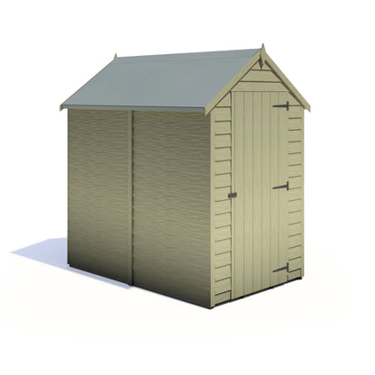 Shire Overlap 6x4 Single Door Value 6x4 Pressure Treated Value Range Wooden Garden Shed