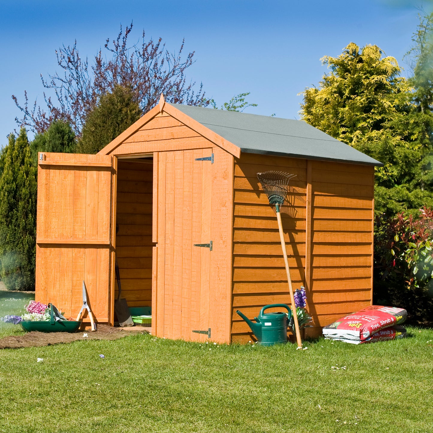 Shire Overlap Double Door 6 x 6 ft Dip Treated Wooden Garden Shed