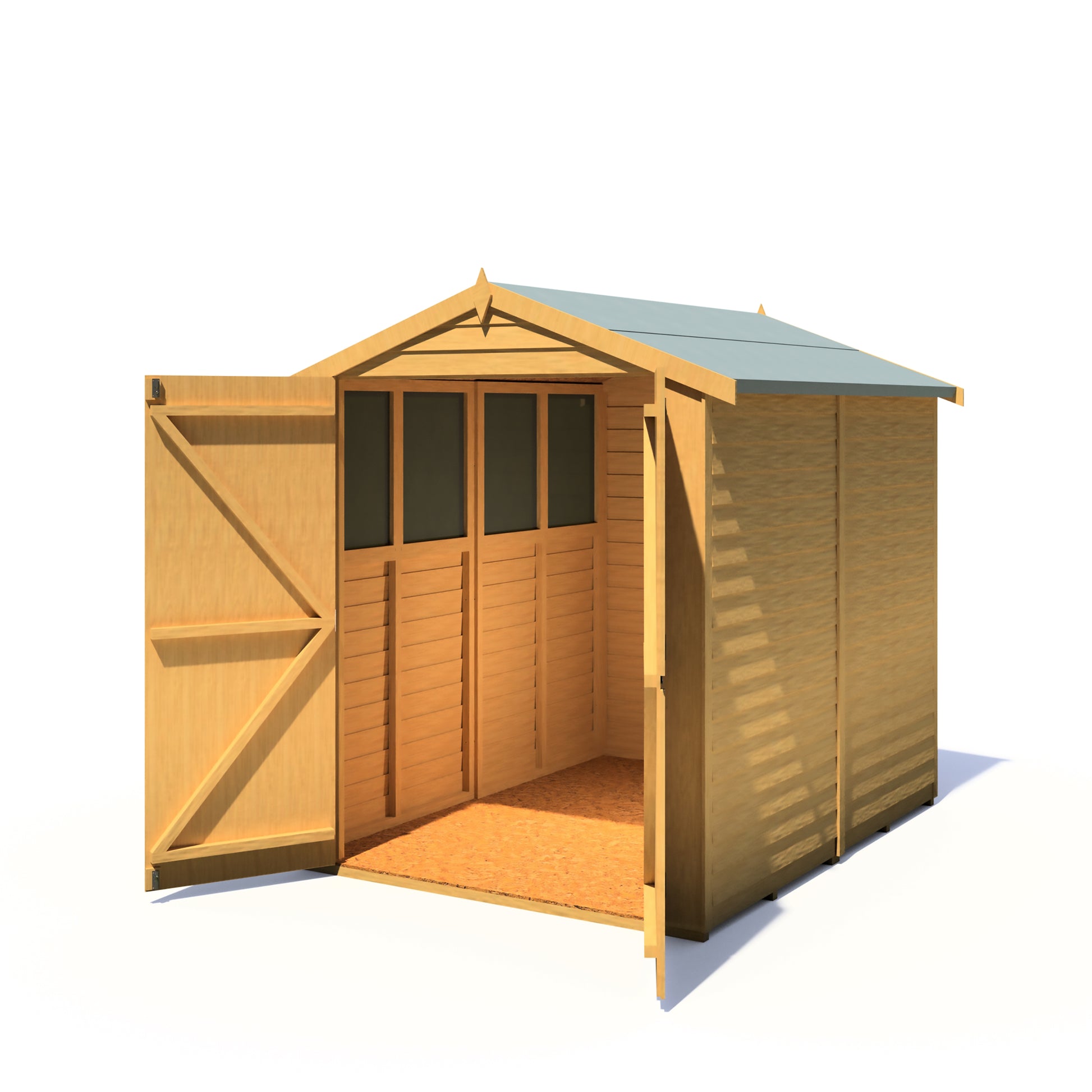 Shire Overlap Double Door 7 x 5 ft Dip Treated Wooden Garden Shed