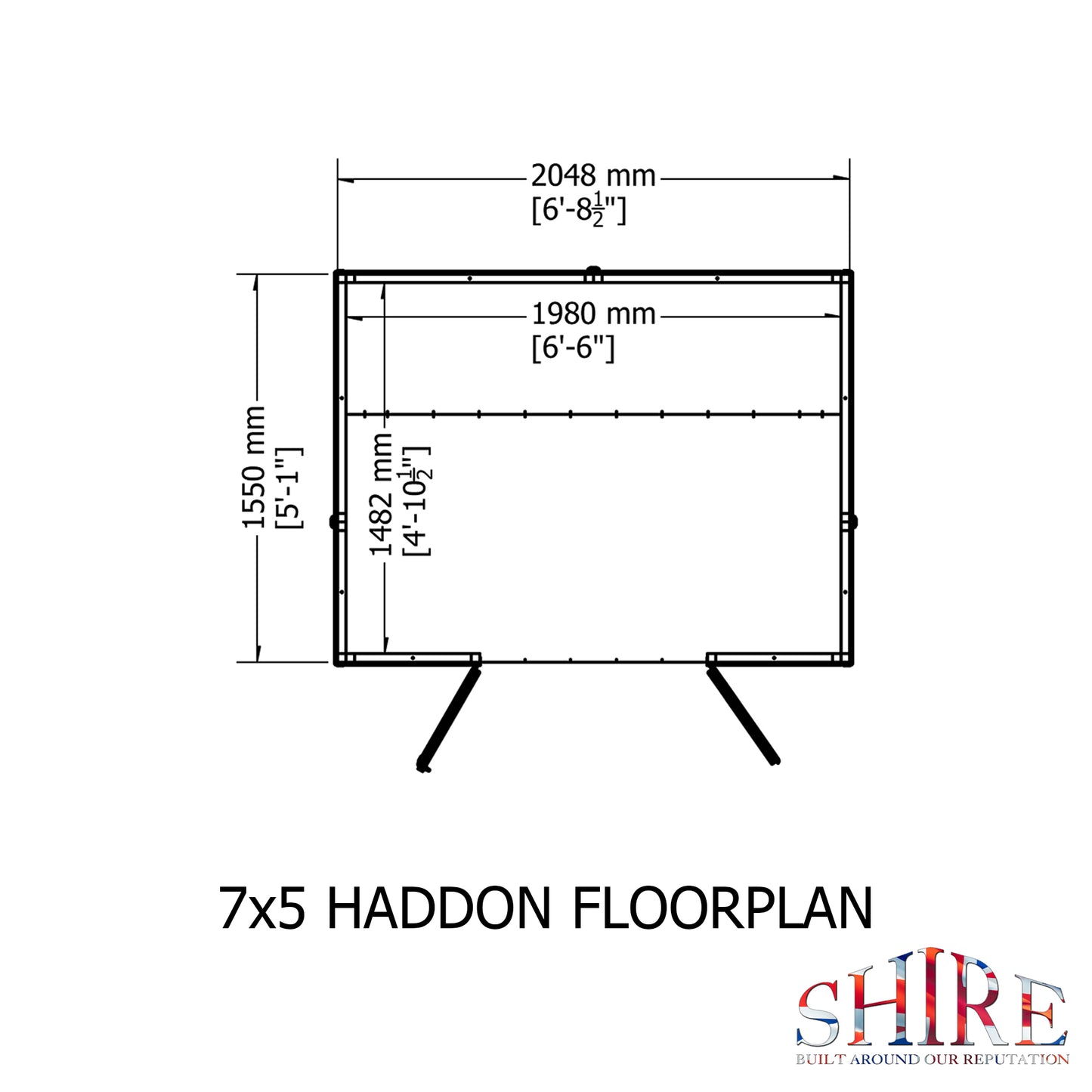 Shire Haddon 7' x 5' Flatpack Double Door Summer House