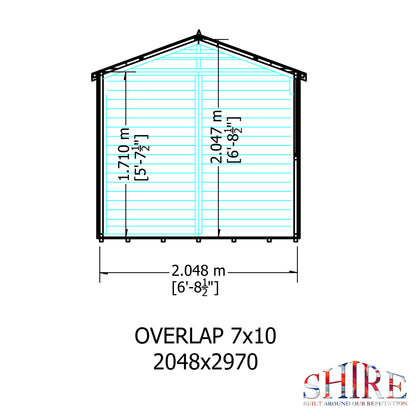 Shire Overlap Double Door 10x 7 Dip Treated Wooden Garden Shed