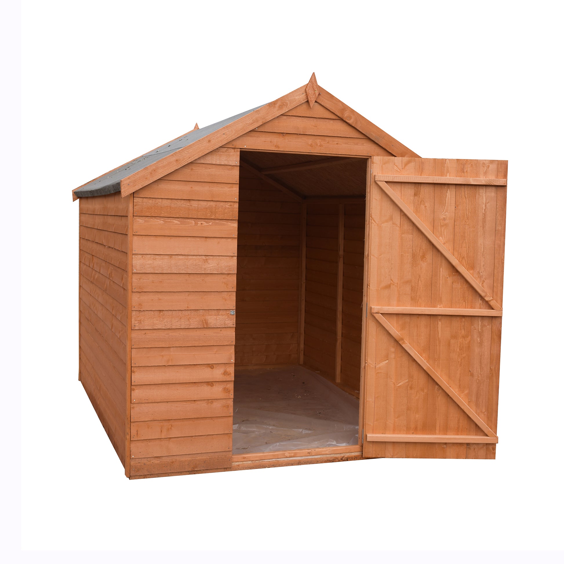 Shire Overlap 7' x 5' Single Door Value Dip Treated Wooden Apex Garden Shed