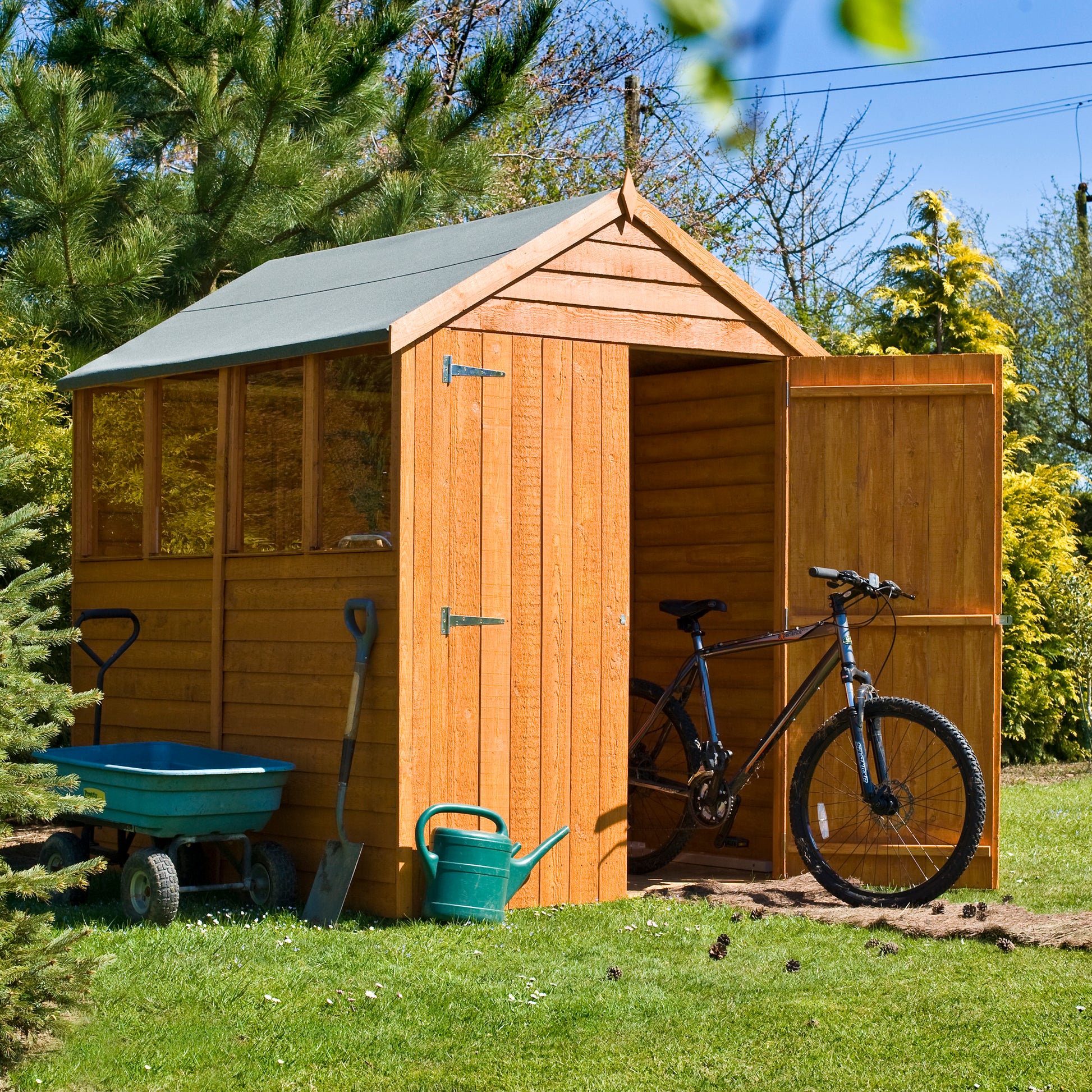 Shire Overlap Double Door 7 x 5 ft Dip Treated Wooden Garden Shed