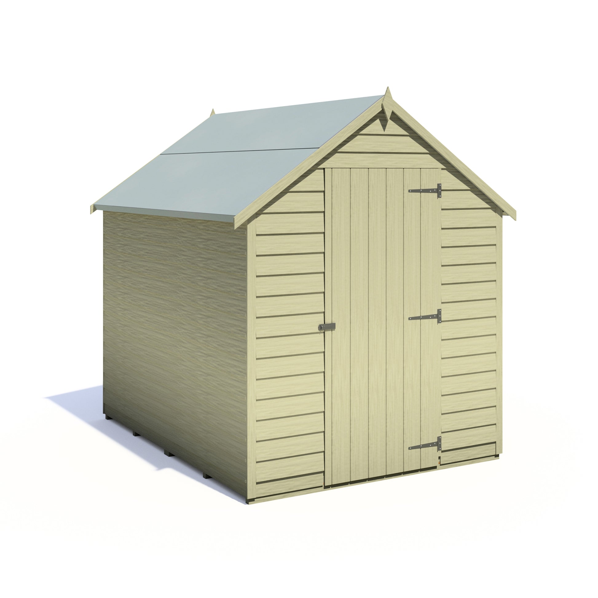 Shire Overlap 7x5 Single Door Value Pressure Treated Value Range Wooden Garden Shed