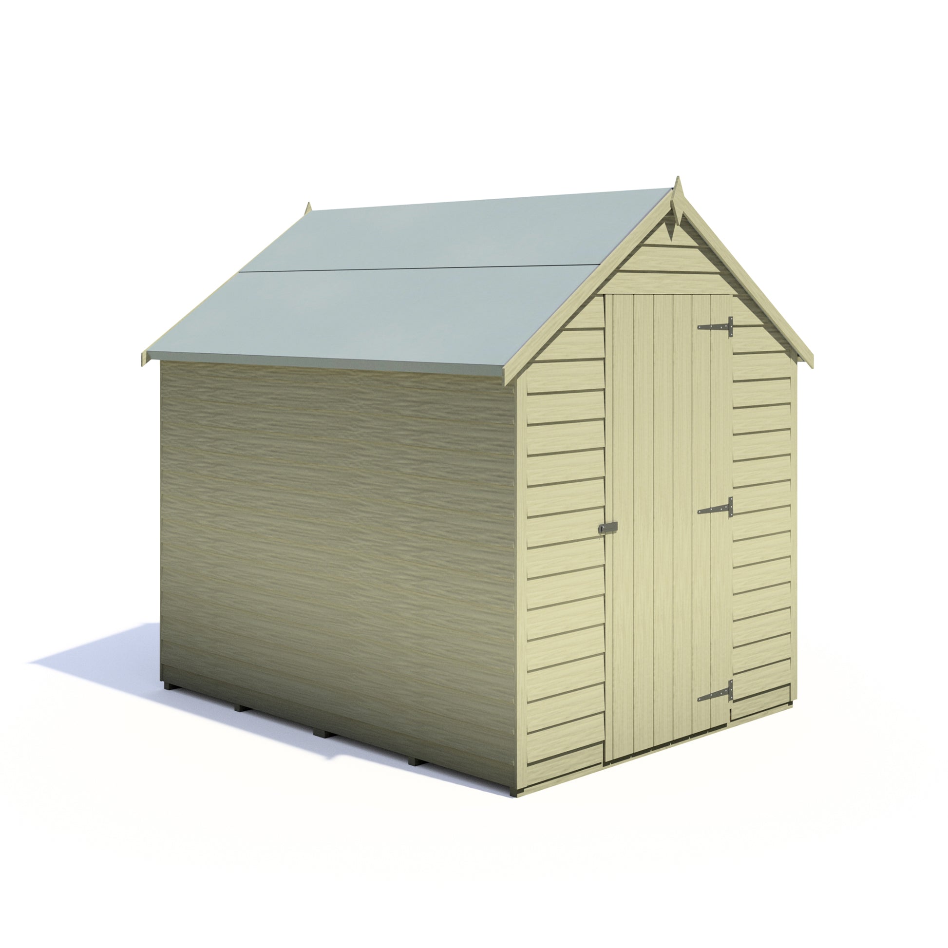 Shire Overlap 7x5 Single Door Value Pressure Treated Value Range Wooden Garden Shed